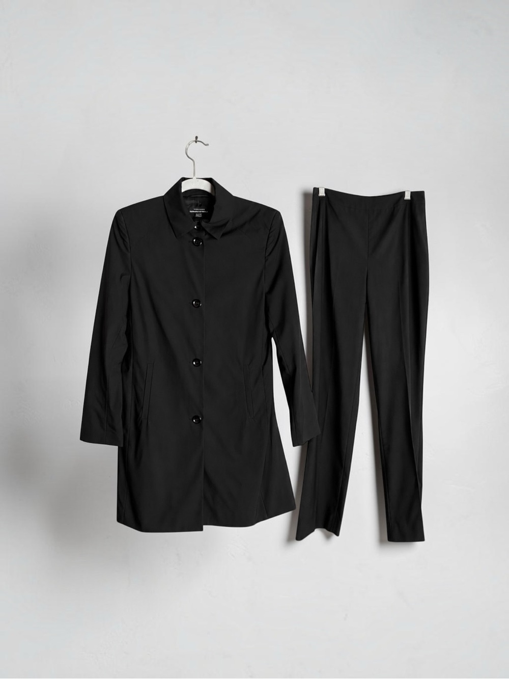 Strenesse Gabriele Strehle Black Virgin Wool Pant Suit Made Germany Sz 36 US 6